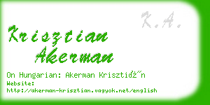 krisztian akerman business card